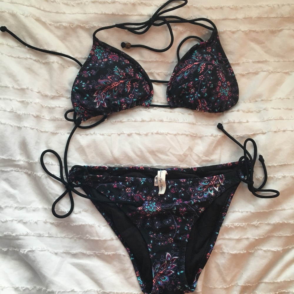american eagle paisley tie bikini set